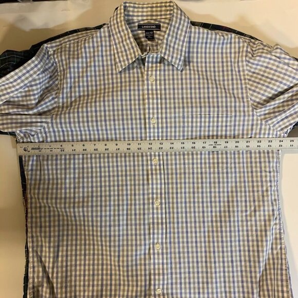 Lands' End Men's Plaid Check (Lot of 3) Button Up Long Sleeve Shirt Size 16.5/32 - Picture 12 of 14
